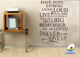 Giấy Dán Tường Chữ HAVE HOPE – DREAM BIG – NEVER EVER GIVE UP Truyền Động Lực Cuộc Sống