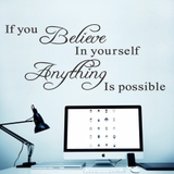 Giấy Dán Tường Chữ IF YOU BELIEVE IN YOURSELF ANYTHING IS POSSIBLE Truyền Thông Điệp Ý Nghĩa