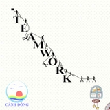 Giấy dán tường chữ truyền động lực TEAMWORK ý nghĩa tấm nhỏ