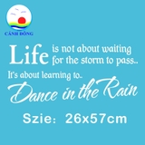 Giấy dán tường chữ truyền động lực LIFE IS NOT ABOUT WAITING