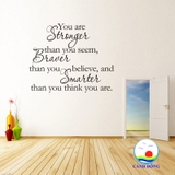 Giấy dán tường chữ YOU ARE STRONGER THAN YOU SEEM truyền động lực ý nghĩa