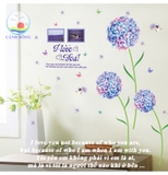 Giấy dán tường hoa cẩm tú cầu lãng mạn và đầy thơ mộng