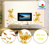 Giấy dán tường HOA SEN VÀNG KHÔNG GIAN TÂM TỊNH - SANG TRỌNG