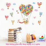 Giấy Dán Tường Khinh Khí Cầu Tình Yêu Ngập Tràn Sắc Màu