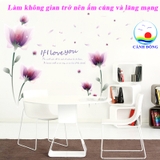 Giấy dán tường lãng mạn hoa tím sang trọng