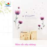 Giấy dán tường lãng mạn hoa tím sang trọng