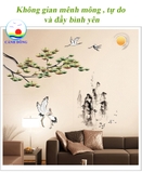 Giấy dán tường phong cảnh ĐÔI CHIM HẠC - NÚI NON HÙNG VĨ