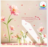 Giấy dán tường phong cảnh hoa đào lãng mạn và sang trọng