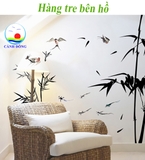 Giấy dán tường PHONG CẢNH THIÊN NHIÊN TRE BÊN HỒ CÁ