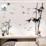 Giấy dán tường PHONG CẢNH THIÊN NHIÊN TRE BÊN HỒ CÁ