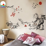 Giấy dán tường phòng khách NON NƯỚC HỮU TÌNH