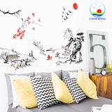 Giấy dán tường phòng khách NON NƯỚC HỮU TÌNH