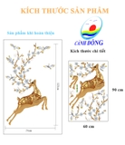 Giấy dán tường trang trí hươu vàng thịnh vượng - đẹp sang trọng