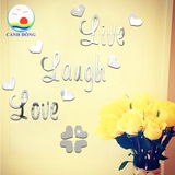 Giấy dán tường chữ LIVE LAUGH LOVE sang trọng kiểu gương