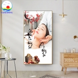 Tranh dưỡng sinh đông y spa - thẩm mỹ viện decal dán tường, kính, gỗ - in size theo yêu cầu , in trên nhiều chất liệu vải, decal, bạt, gỗ sẵn keo dán dễ
