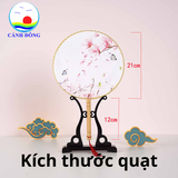 Quạt cổ trang chụp hình tết Cảnh Đông - Múa biểu diễn sự kiện, trang trí decor ,quà tặng lưu niệm - Kiểu dáng tròn