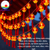 Dây đèn LED Lồng Đèn Đỏ Pin Năng Lượng Mặt Trời Cảnh Đông - Trang trí tết, trang trí quán, sự kiện ngoài trời, cây mai, đào, cửa, ngõ