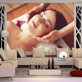 Tranh trang trí SPA massage chăm sóc da mặt thư giãn đẹp độc đáo, sang trọng dán tường, kính, gỗ - sẵn keo dán dễ- in size theo yêu cầu trên nhiều chất liệu bạt, pvc, vải treo