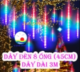 Dây đèn led nhiều màu trang trí tết, trang trí quán sang trọng dài 3m gồm 8 ống 45 cm