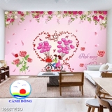 Decal dán tường tình yêu trang trí phòng vợ chồng, phòng cưới lãng mạn, sang trọng  - in theo size yêu cầu trên nhiều chất liệu - sẵn keo dán dễ