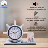 Ống đựng bút gỗ Cảnh Đông – Mô hình thuyền bánh lái, đồng hồ mini – Quà tặng doanh nhân, giáo viên