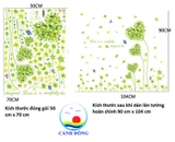 Decal dán tường combo cỏ xanh thiên nhiên tươi mát