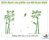 Decal dán tường combo phong cảnh thiên nhiên xanh mát - không gian phòng Á Đông sang trọng