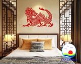 Decal dán tường hình con rồng uốn lượn sống động