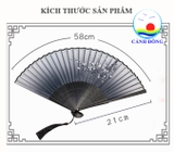 Quạt giấy Nhật Bản HOA ĐÀO THANH ĐEN