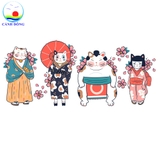 Decal dán tường mèo thần tài Nhật Bản MANEKI NEKO in size theo yêu cầu, sẵn keo dễ dán, in trên mọi chất liệu phẳng bạt, gỗ, thủy tinh, sứ...