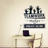 Decal dán tường chữ TEAMWORK truyền động lực trang trí sang trọng dán được kính, gỗ