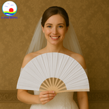 Quạt vải trơn 2 mặt Cảnh Đông - Quạt sự kiện múa, biểu diễn, quà tặng đám cưới