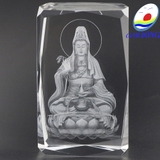 Tượng PHẬT BÀ QUAN ÂM NGỒI ĐÀI SEN Pha Lê chạm khắc 3D - QUÀ TẶNG SANG TRỌNG