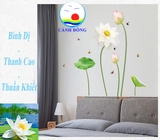 Decal dán tường hoa sen combo Kích Thước Lớn trang trí phòng sang trọng