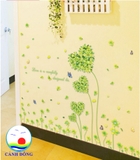 Decal dán tường combo cỏ xanh thiên nhiên tươi mát