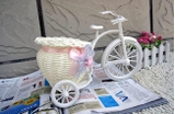 Giỏ hoa xe đạp trang trí 22cm bánh xe di chuyển linh động