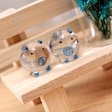 Combo 2 chú heo pha lê đường kính 4cm trang trí ý nghĩa