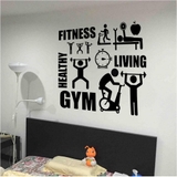 Decal dán tường phòng Gym, Fitness, Healthy, Living