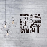 Decal dán tường phòng Gym, Fitness, Healthy, Living