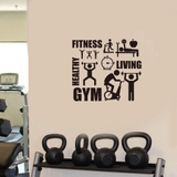 Decal dán tường phòng Gym, Fitness, Healthy, Living