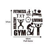 Decal dán tường phòng Gym, Fitness, Healthy, Living