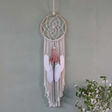 Dreamcatcher trang trí khung tròn lưới nhện tặng kèm móc dán tường