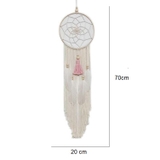 Dreamcatcher trang trí khung tròn lưới nhện tặng kèm móc dán tường