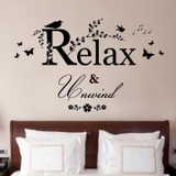 Decal dán tường chữ relax and unwind truyền năng lượng tích cực