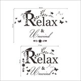Decal dán tường chữ relax and unwind truyền năng lượng tích cực