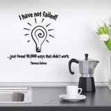 Decal dán tường chữ truyền động lực dẫn đến thành công của Thomas Edison