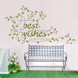 Decal dán tường Best Wishes lá xanh mang lại sự tươi mới cho không gian sống