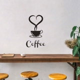 Decal dán tường tách cà phê trái tim trang trí quán cà phê đẹp