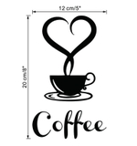 Decal dán tường tách cà phê trái tim trang trí quán cà phê đẹp