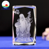 Tượng pha lê ông Thọ 3D 2 mặt – quà tặng cao cấp ý nghĩa